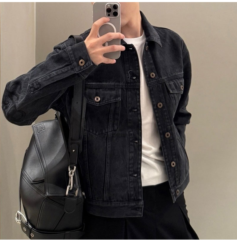 LOEWE-09028 로에베 자수 디테일 데님 재킷