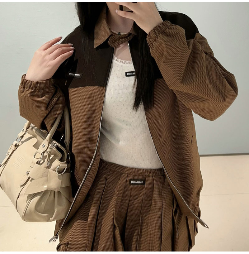 MIUMIU-09143 미우미우 2026 체크무늬 쇼트 재킷