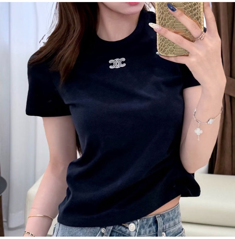 CELINE-04301 셀린느 2026년 여성용 신상 트리옴페 티셔츠