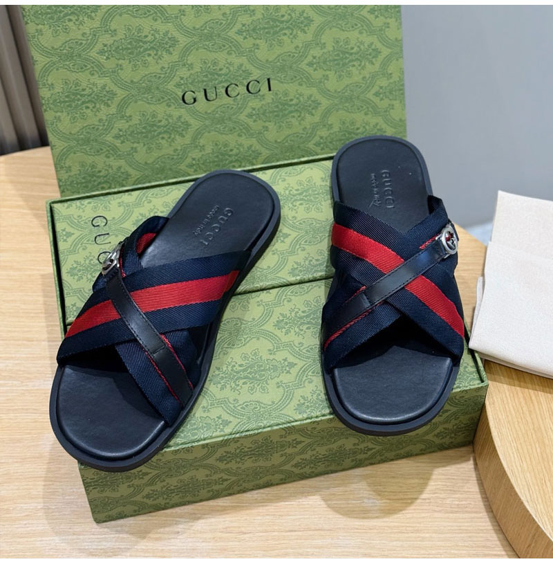 GUCCI-05082 구찌 남성용 인터로킹 더블 G 슬리퍼