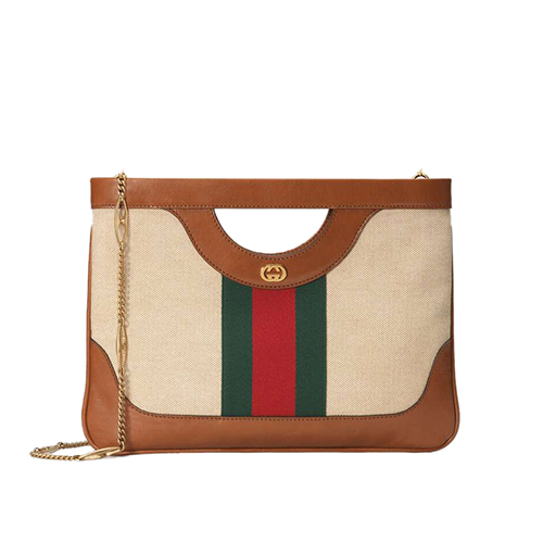 GUCCI-564605 9667 구찌 베이지 빈티지 캔버스 라지 숄더백