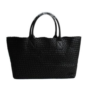 BOTTEGA VENETA-5693 보테가 베네타 네로 인트레치아토 나파 까밧 토트 백