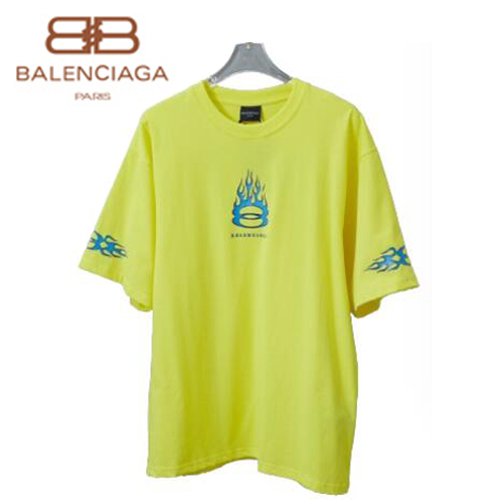 BALENCIAGA-062310 발렌시아가 옐로우 프린트 장식 빈티지 티셔츠 남여공용