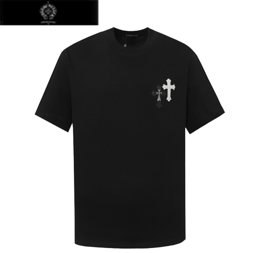 CHROMEHEARTS-062211 크롬하츠 블랙 아플리케 장식 티셔츠 남여공용