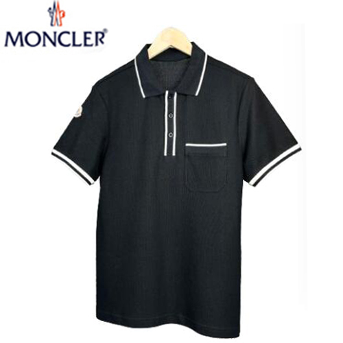 MONCLER-06226 몽클레어 블랙 코튼 폴로 티셔츠 남성용