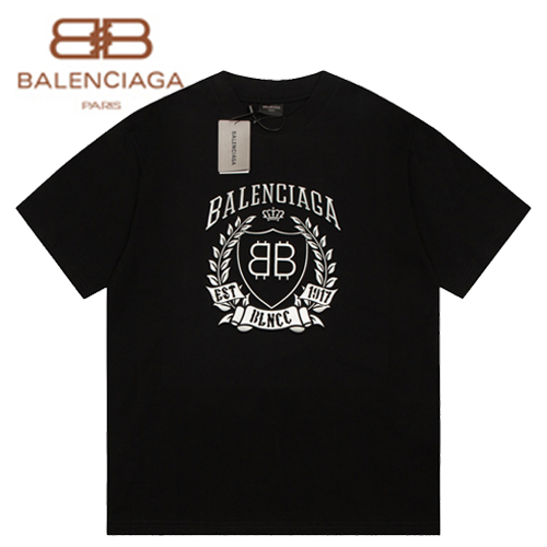 BALENCIAGA-070211 발렌시아가 블랙 아플리케 장식 티셔츠 남여공용