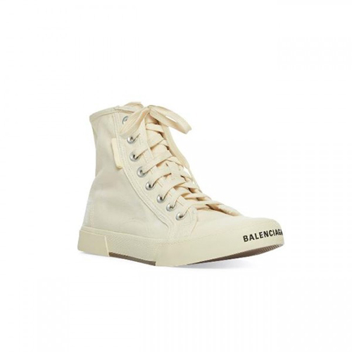 BALENCIAGA-688752 발렌시아가 화이트 디스트로이드 코튼 앤 화이트 러버 Paris High Top 스니커즈