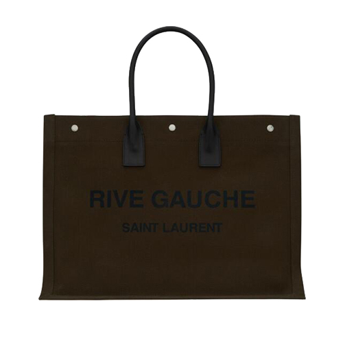 [스페셜오더]SAINT LAURENT-509415 생 로랑 다크 카키 린넨 RIVE GAUCHE 토트백