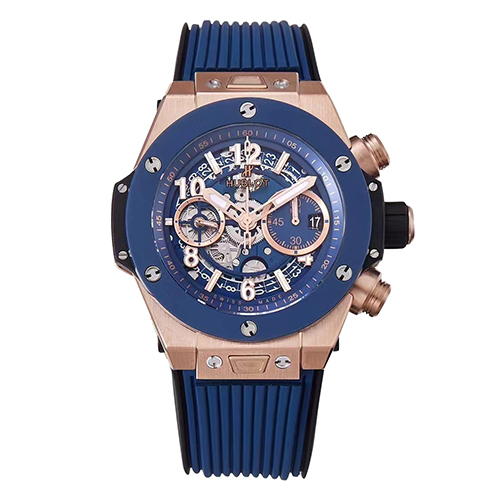 [위블로전문 BBF팩토리][스페셜오더]HUBLOT-위블로 빅뱅 유니코 크로노그래프 블루 레드 골드 스켈레톤 워치42mm