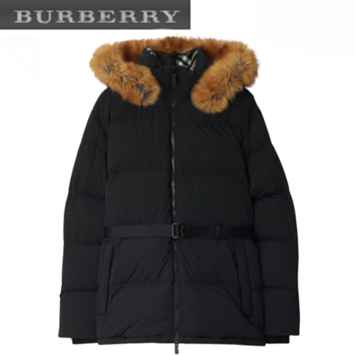 BURBERRY-80969101 버버리 블랙 쇼트 나일론 퍼퍼 코트 여성용