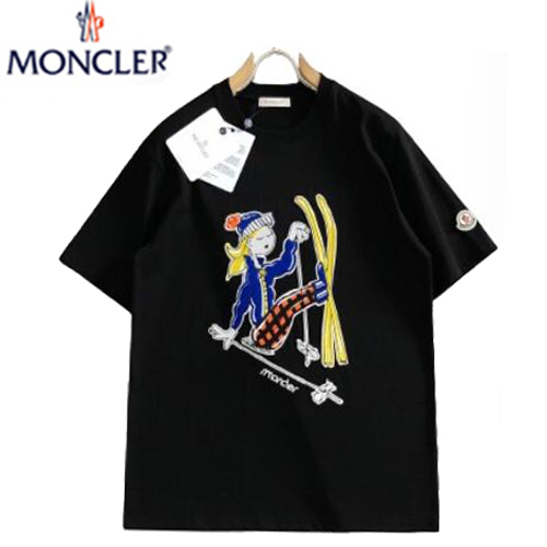 MONCLER-070114 몽클레어 블랙 아플리케 장식 티셔츠 남성용