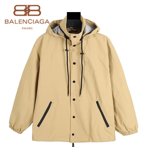 BALENCIAGA-122214 발렌시아가 베이지 나일론 프린트 장식 바람막이 후드 쟈켓 남여공용