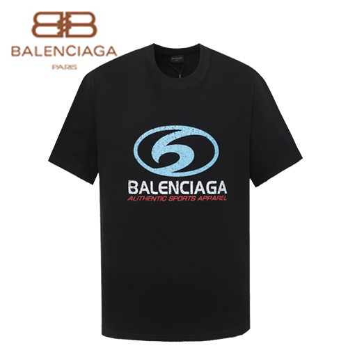 BALENCIAGA-062215 발렌시아가 블랙 프린트 장식 티셔츠 남여공용