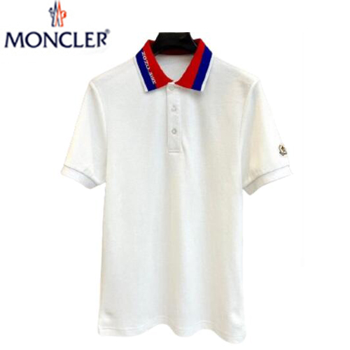 MONCLER-062210 몽클레어 화이트 코튼 폴로 티셔츠 남성용