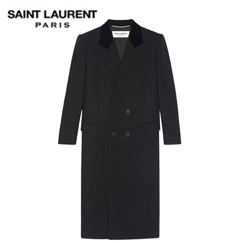 SAINT LAURENT-122413 생 로랑 블랙 울 코트 여성용