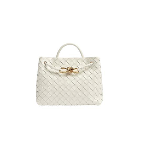 [스페셜오더]BOTTEGA VENETA-743568 보테가 베네타 화이트 안디아모 스몰 탑 핸들 백 25CM