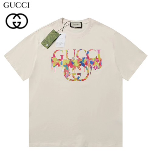 GUCCI-05228 구찌 아이보리 프린트 장식 티셔츠 남여공용