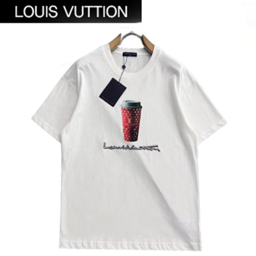 LOUIS VUITTON-06251 루이비통 화이트 프린트 장식 티셔츠 남성용