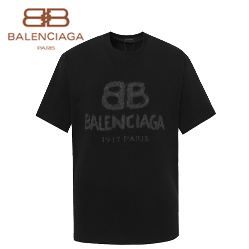 BALENCIAGA-06221 발렌시아가 블랙 프린트 장식 티셔츠 남여공용