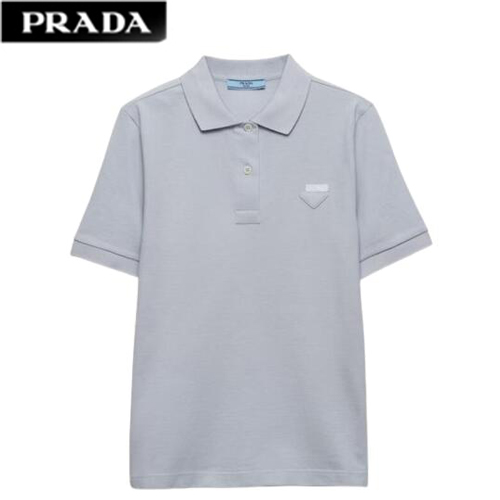 PRADA-39587 프라다 라이트 블루 피케 폴로 셔츠 여성용