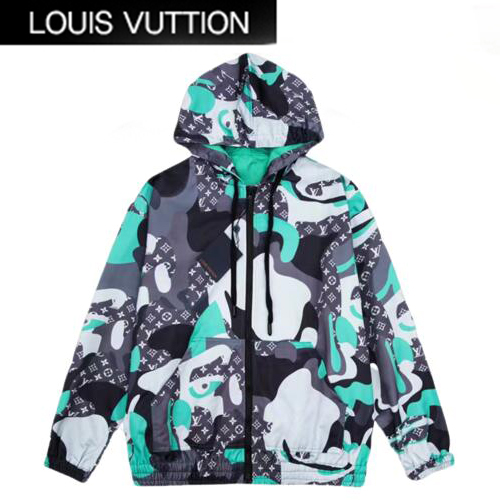 LOUIS VUITTON-09131 루이비통 그레이 모노그램 카모플라주 바람막이 후드 재킷 남성용