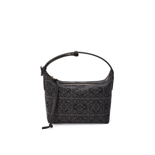 [스페셜오더]LOEWE-A906K 로에베 Anthracite&Black 아나그램 자수 스몰 CUBI 숄더백