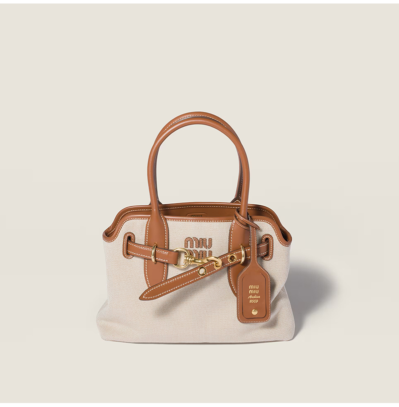 [스페셜오더]MIUMIU-5BA292 미우미우 스몰 아방뛰르 캔버스 및 가죽 백