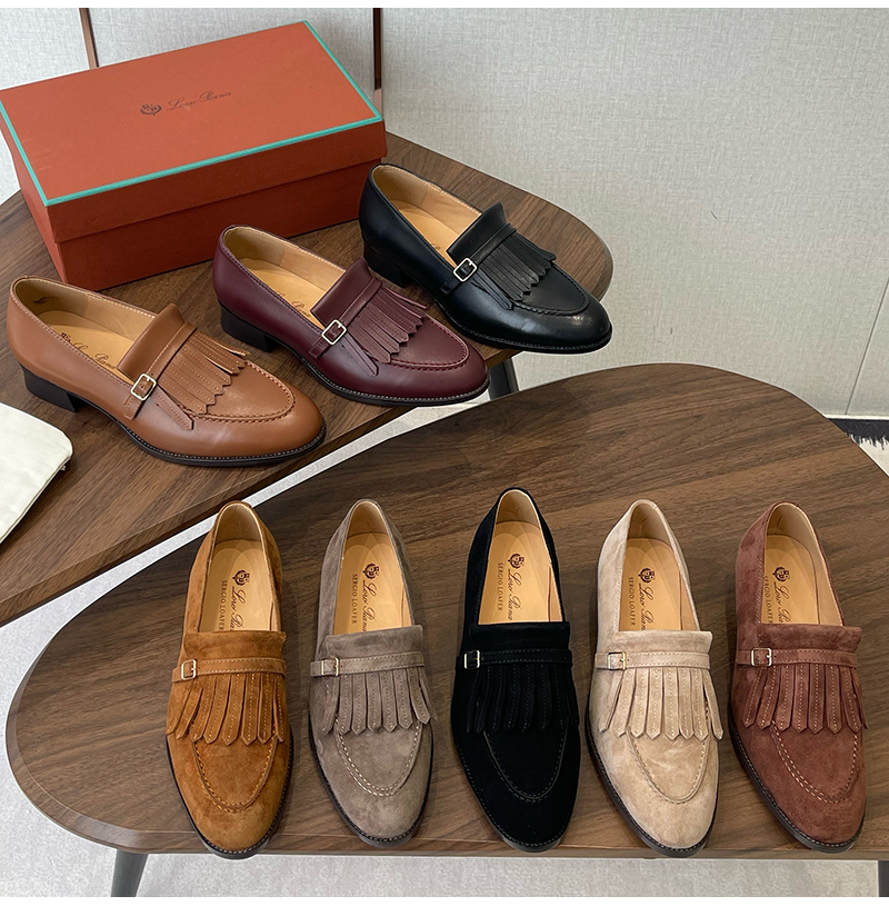 Loro Piana-05272 로로 피아나  25SS 신상 클래식 하이샌드 스킨 카프 레더 로퍼 여성용(8컬러)