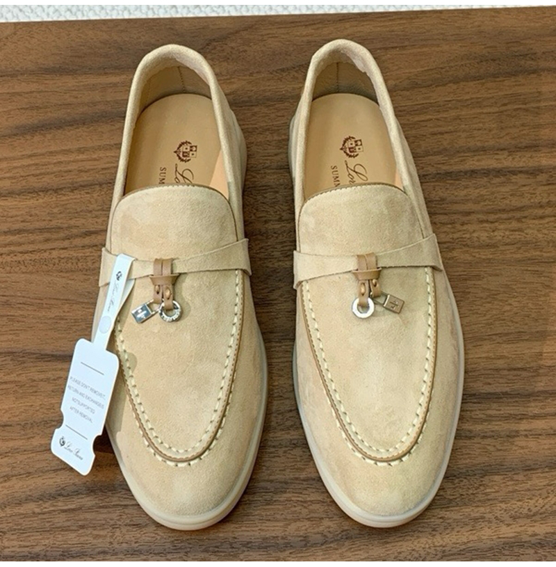 Loro Piana-052733 로로 피아나 스웨이드 테두리 스티치 플랫 슈즈 남녀성용 (7컬러)