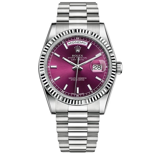 [스페셜오더]ROLEX-롤렉스 데이-데이트 스틸 체리다이얼 남성 시계 36mm