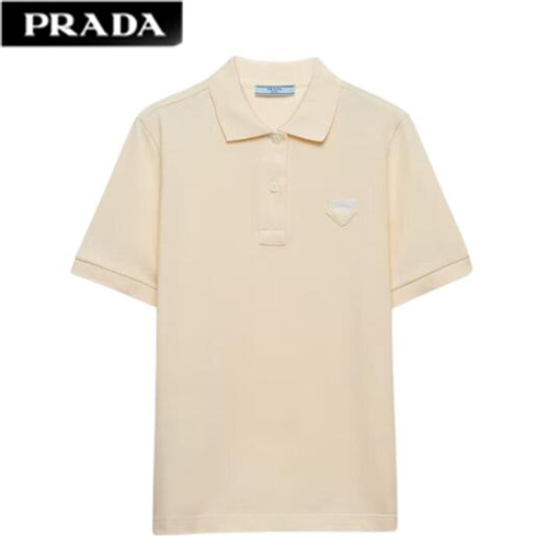 PRADA-39587 프라다 바닐라 피케 폴로 셔츠 여성용