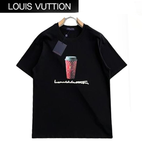 LOUIS VUITTON-06252 루이비통 블랙 프린트 장식 티셔츠 남성용
