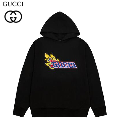 GUCCI-12281 구찌 블랙 아플리케 장식 후드 티셔츠 남여공용