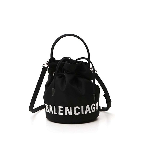 [스페셜오더]BALENCIAGA-619458 발렌시아가 블랙 WHEEL XS 드로스트링 버킷