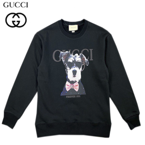 GUCCI-08122 구찌 블랙 도그 프린트 장식 스웨트셔츠 남여공용