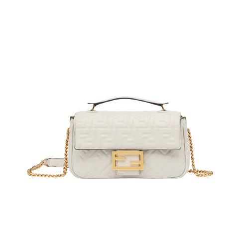 [스페셜오더]FENDI-8BR793 펜디 화이트 FF 미디 체인 바게트 백 24CM