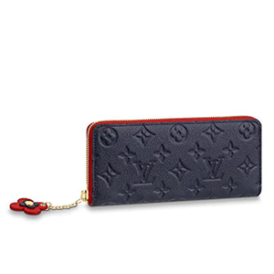 [스페셜오더]LOUIS VUITTON-M63920 루이비통 네이비 모노그램 앙프렝뜨 플라워 참 장식 클레망스 월릿