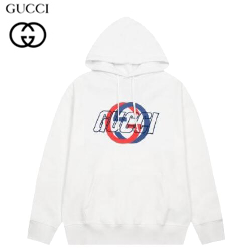 GUCCI-12282 구찌 화이트 아플리케 장식 후드 티셔츠 남여공용