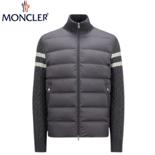 MONCLER-10193 몽클레어 그레이 스트라이프 장식 퀄팅 재킷 남성용