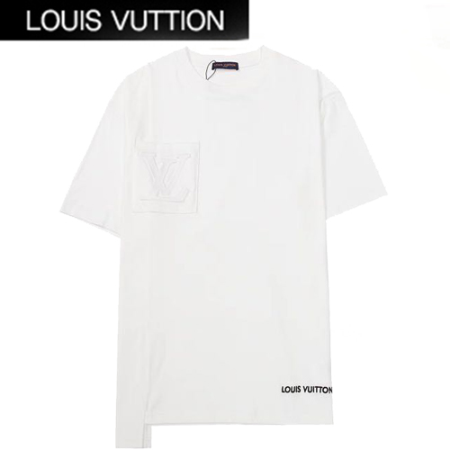 LOUIS VUITTON-06063 루이비통 화이트 아플리케 디테일 티셔츠 남여공용