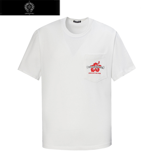 CHROMEHEARTS-06113 크롬하츠 화이트 프린트 장식 티셔츠 남성용