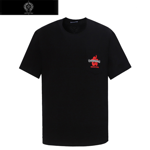 CHROMEHEARTS-06114 크롬하츠 블랙 프린트 장식 티셔츠 남성용