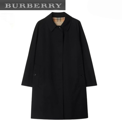 BURBERRY-80793981 버버리 블랙 미드 렝스 캠던 헤리티지 카 코트 여성용