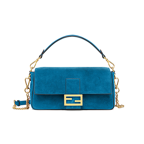 [스페셜오더]FENDI-8BR600 펜디 블루 스웨이드 가죽 바게트백