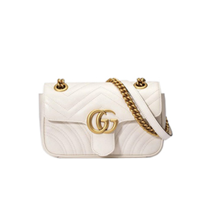 [스페셜오더]GUCCI-446744 9022 구찌 GG Marmont 미니 소프트 스트럭처드 체인 숄더백 화이트  