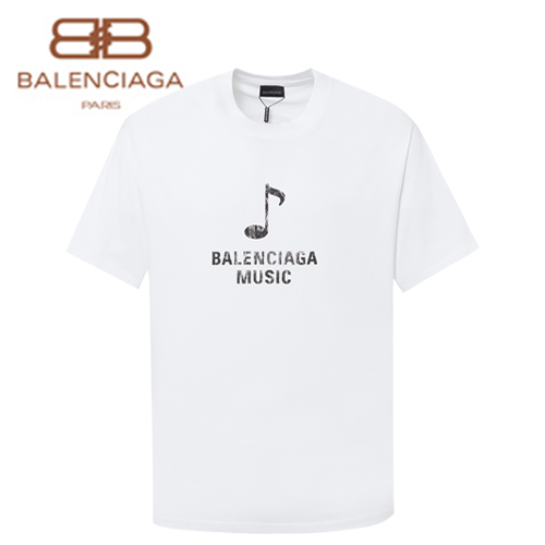 BALENCIAGA-06225 발렌시아가 화이트 프린트 장식 티셔츠 남여공용