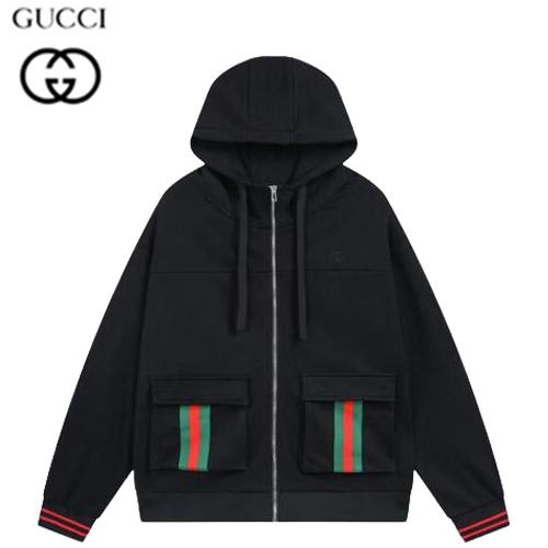 GUCCI-09244 구찌 블랙 Web 스트라이프 장식 후드 재킷 남여공용