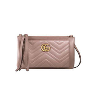 GUCCI-453878 5729 구찌 GG 마몽 파우치 누드 숄더 스트랩 백 