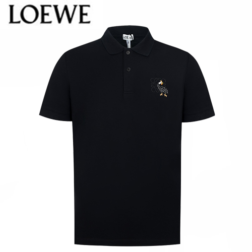 LOEWE-06015 로에베 블랙 로고 아플리케 장식 폴로 티셔츠 남성용