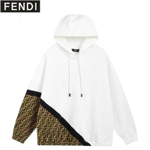 FENDI-07296 펜디 화이트 FF 디테일 후드 티셔츠 남여공용